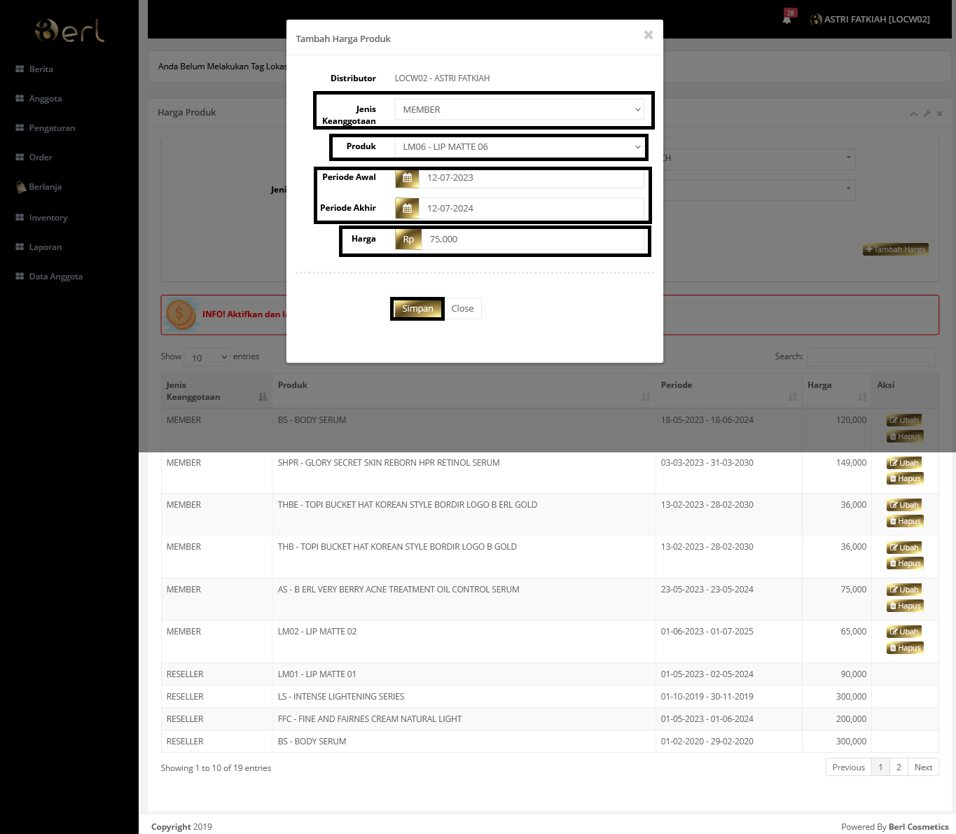 Setting Harga Customer Lebih Dari Satu
