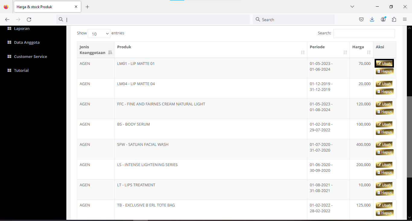 Setting Harga Customer Hanya Satu